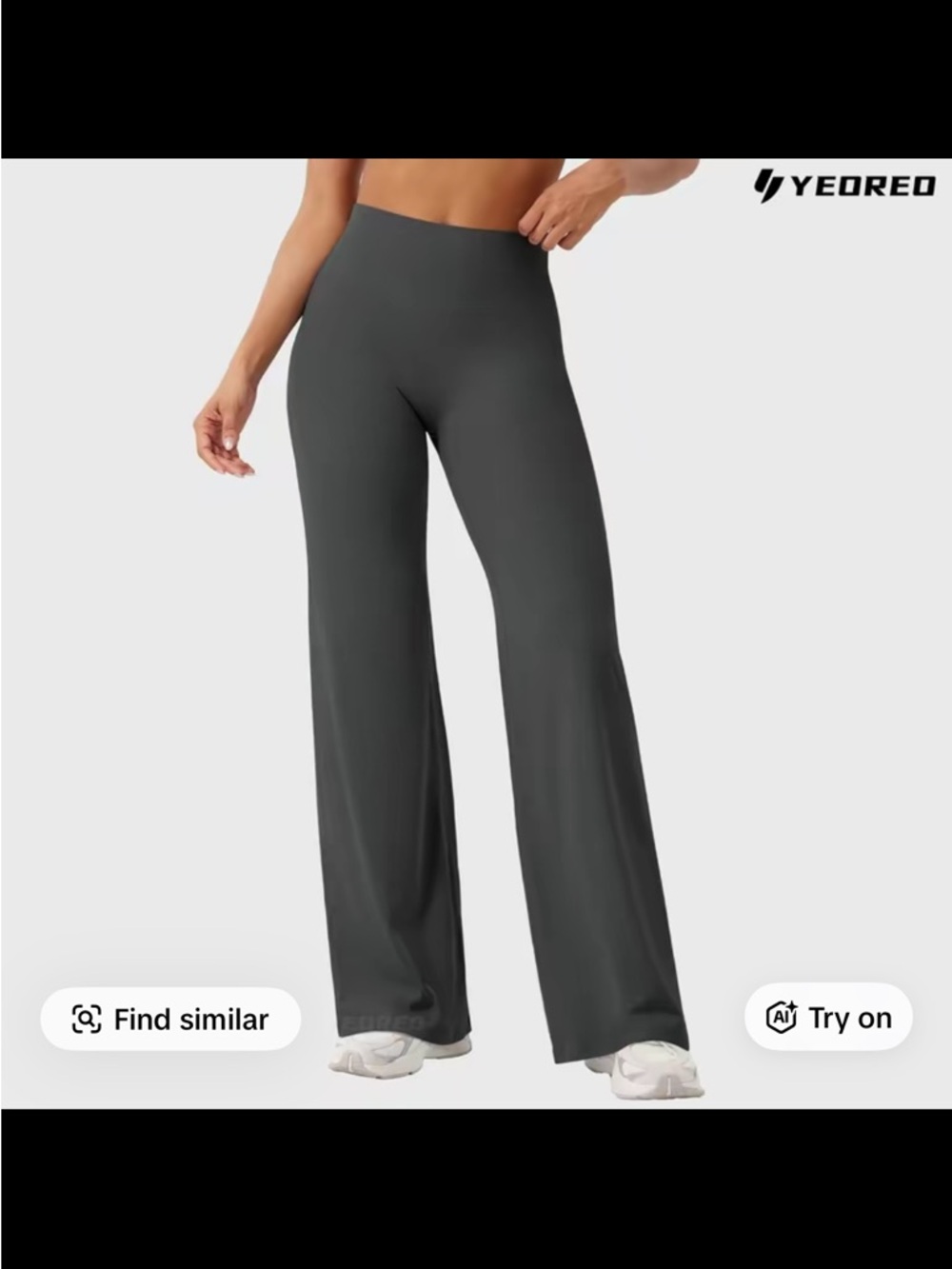 YEOREO Eddiy Dark Gray High-Waist Seamless Front Straight Pant Leggings